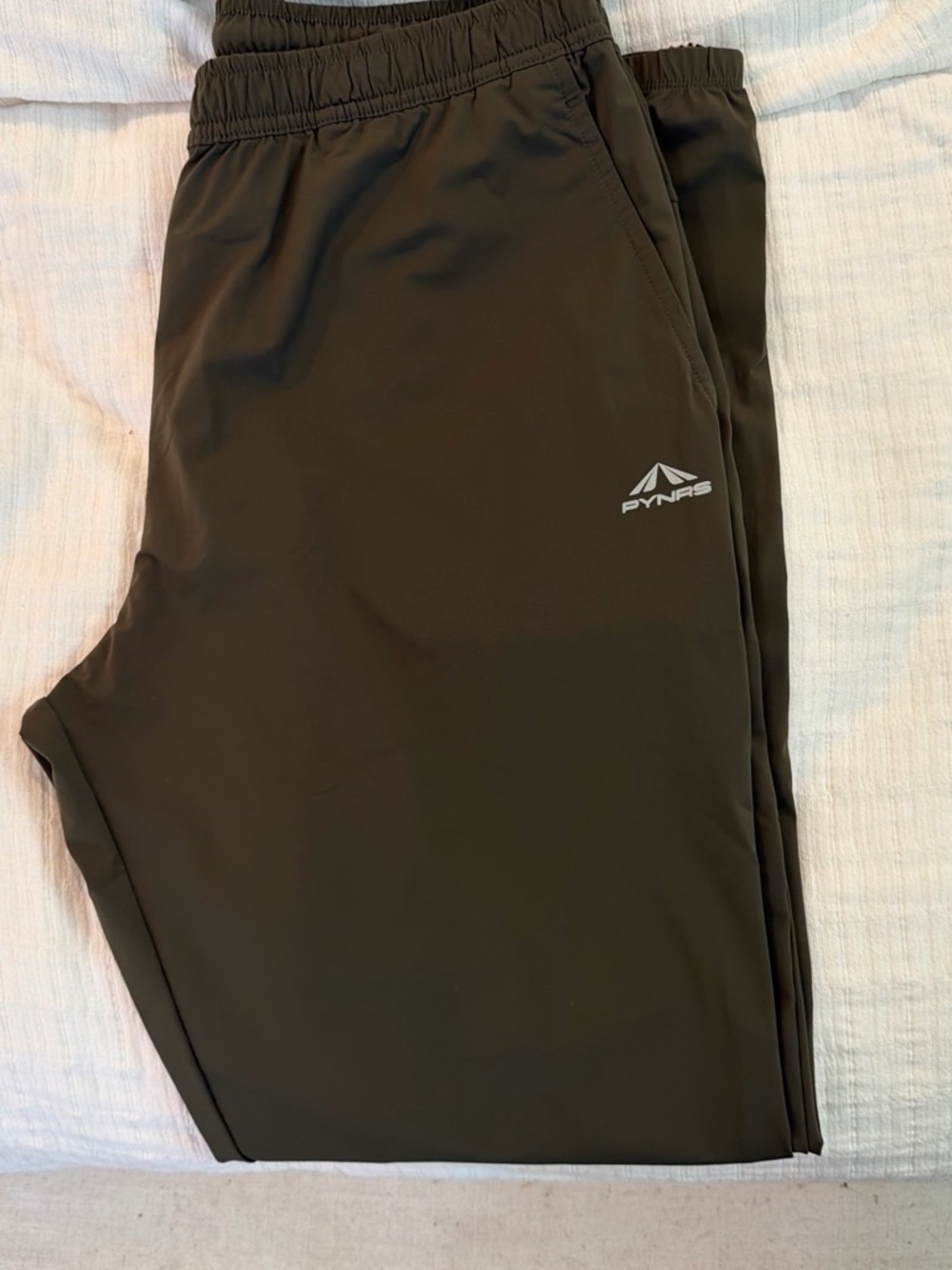 Pynars Olive Green Athletic Joggers with Elastic Waist